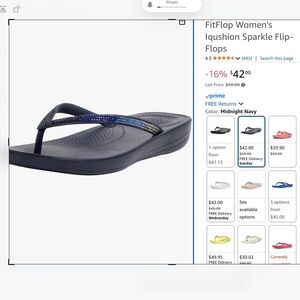 FitFlop Women's Iqushion Sparkle Flip-Flops Sz 8 NWT